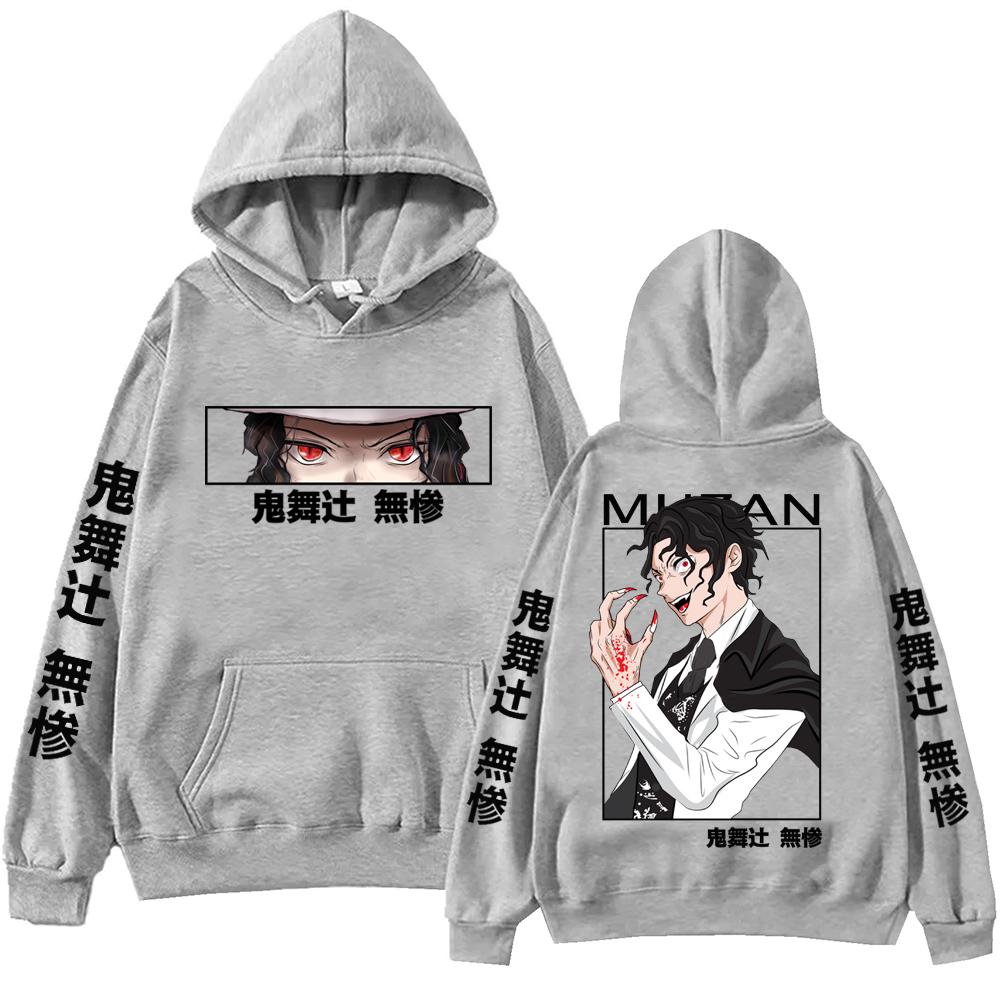 Anime Demon Slayer Muzan Kibutsuji Hoodie Harajuku Hip Hop Pullover Tops Sweatshirt Gift