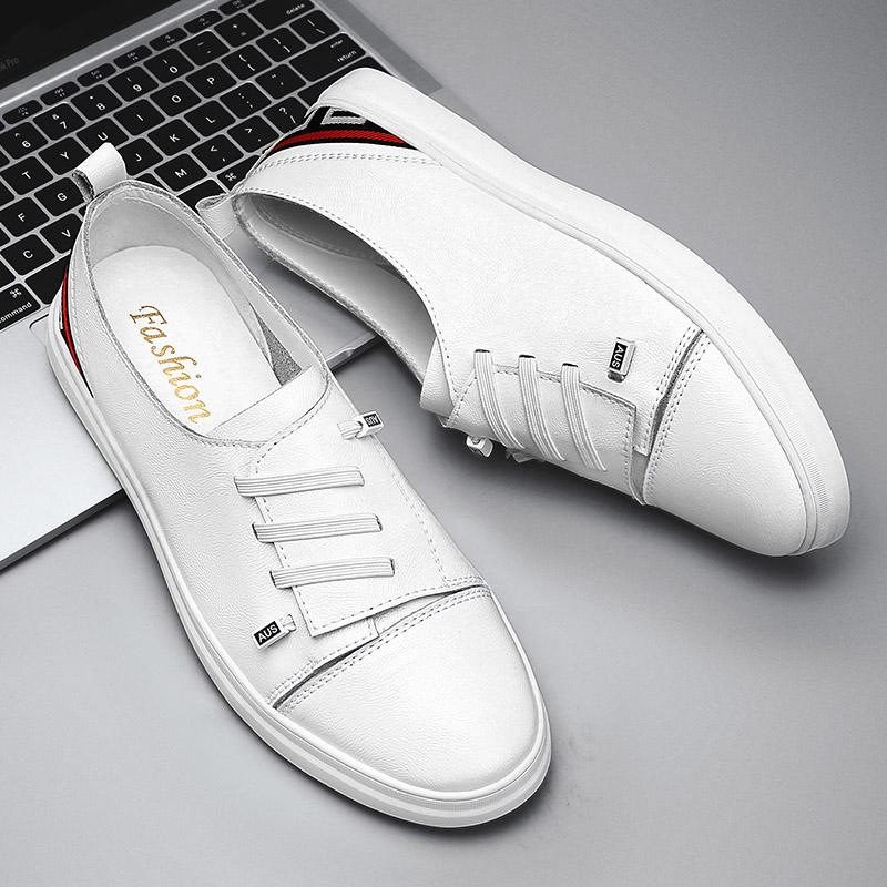 Fashion Leather Fashion Walking Shoes Men Hot Sale Mens Slip on Shoes All-match Male Comfortable Loafers Classic Male Outdoor Footwear