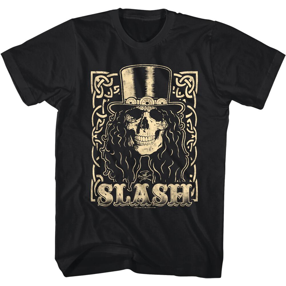 Slash Skull Tattoo Men T Shirt Rock Guitarist Merch Guns n Roses Legend S