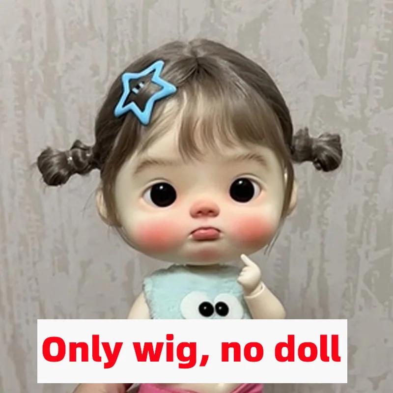 

Blyth Wig Big Head Doll Dian Dian Meng Hair Soft Bangs Cute Double Braided Hair Pink, Gold, Brown for BJD Wig 9-10 Inch Big head 24.5-27cm