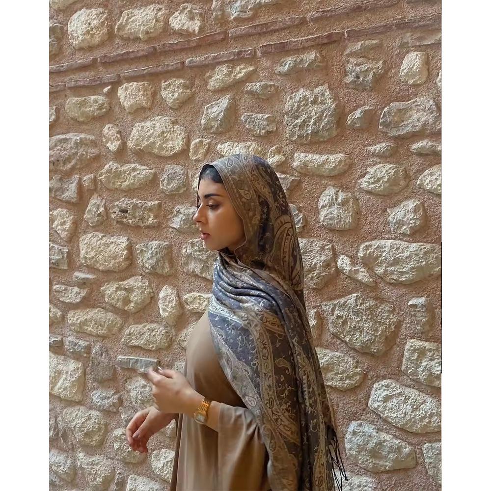 Classic Ethnic Paisley Tassel Scarf - Imitation Cashmere, Perfect for Autumn and Winter