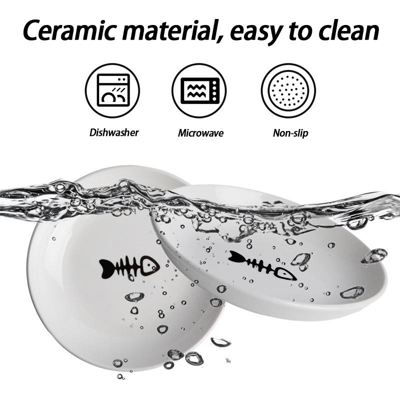 Nordic Style High Foot Pet Bowl Cartoon Neck Protection Anti Overturning Cat Dog Bowl Food Bowl