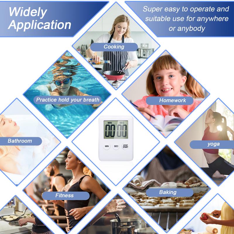 Minuterie Ultra-fine avec écran Lcd, Mini rappel numérique de cuisine, 4 pièces