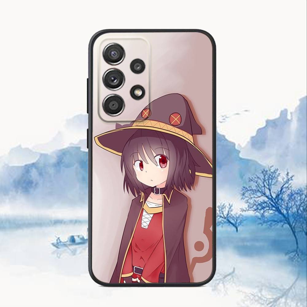 Megumin Anime K-KonoSubaS Phone Case For Samsung S25,S24,S21,S22,S23,S30,Ultra,S20,Plus,Fe,Lite,Note,10,9,5G Black Cover