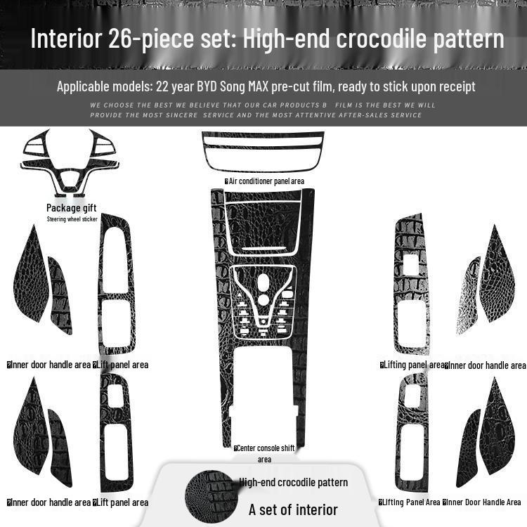 BYD Song Max 21-22 Kohlefaser Mittelkonsolenaufkleber - Gebürstet Schwarz Innenraumverkleidung