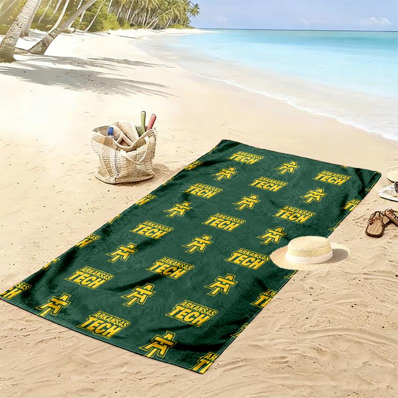 Arkansas Tech Print Beach Towel, Large Soft Quick Dry Towel for Beach Camping Swimming