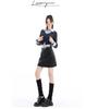 High-Waisted PU Leather A-Line Skirt for Women - Autumn 2024 College Style Mini Skirt