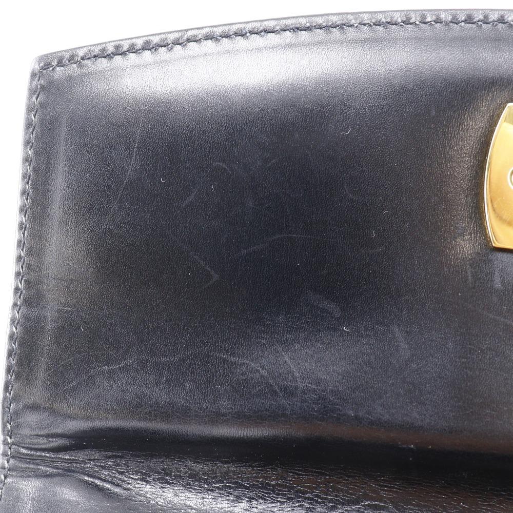 Salvatore Ferragamo Gancini Shoulder Bag Black Calfskin Women Used