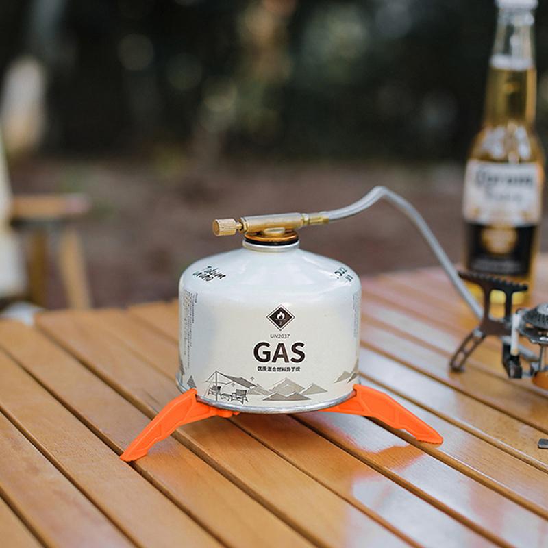 Foldable Flat Gas Tank Bracket Outdoor Stove Gas Tank Holder Canister Tripods Stand Anti Dumping Base Tilting Prevention Shelf