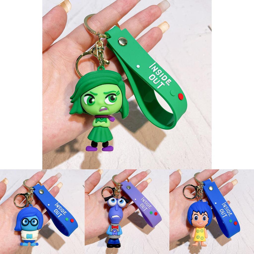Adorable 2024 Movie Inside Out Keychain With Cute Amy Bobby Dr. Sadness Silicone Keyring For Men And Women
