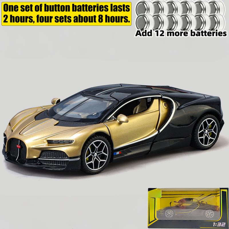 1:32 Tourbillon V16 Supercar Alliage Moulé Sous Pression Modèle De Voiture Son Et Lumière Miniature Collection Cadeau D'Anniversaire Avec Amis Enfants Hobbies