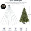 Christmas Tree Lights Christmas Lights Outdoor Indoor 400Led 9.84Ft 10 Lines Christmas Lights with 8 Modes and Timer, Fairy Tree Lights for Wedding