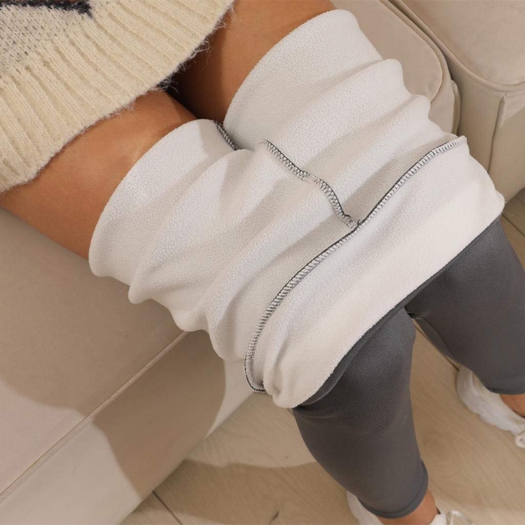 300-390g Thickened Lamb Wool Leggings with Added Fleece, Women's Outerwear, Pencil Pants with Small Legs, High Waist, Slim Fit, and Warm Pants