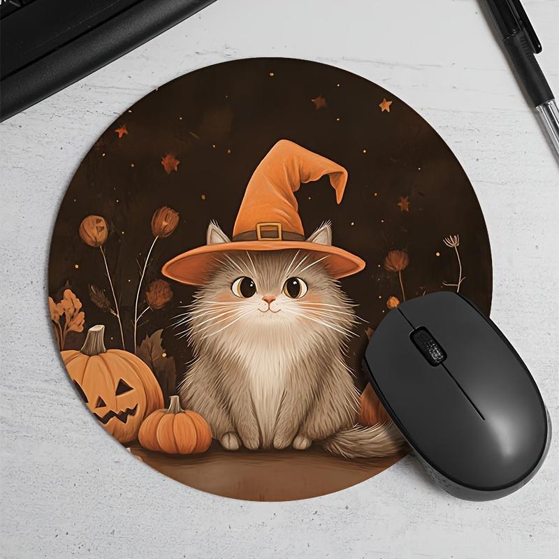 Random Placement Printed Cat Round Portable Mouse Pad Computer Office Desk Mat Durable Non-Slip Thickened Cartoon Table Mat