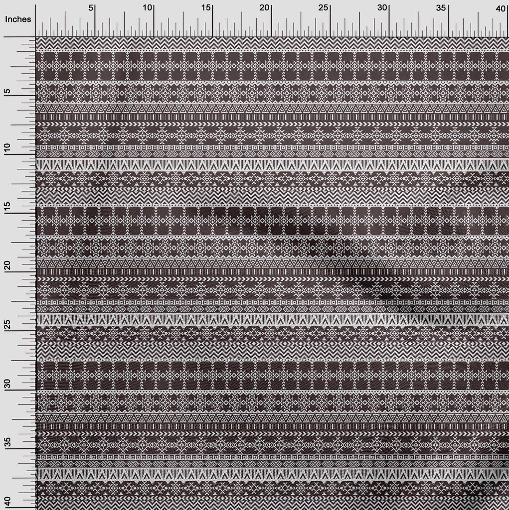 oneOone Cotton Flex Dark Chocolate Fabric Aztec Tribal Craft Projects Decor Fabric Printed By The Yard 40 Inch
