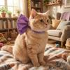 Cat Necklace Bow Adjustable Cat Bow Headwear Elegant Decorative Pet Necklace Formal Pet Tie Scarf Wedding Party