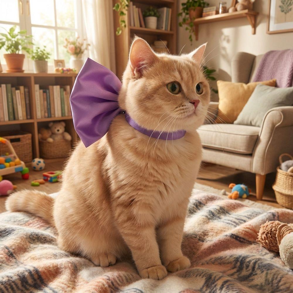 Cat Necklace Bow Adjustable Cat Bow Headwear Elegant Decorative Pet Necklace Formal Pet Tie Scarf Wedding Party