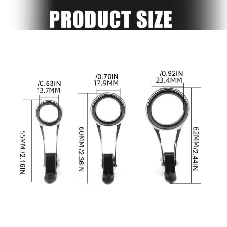 2Pcs Eye Rings Fishing Rod Wire Rings Fishing Accessories Fishing Line Guide Top Rings Foldable Rod Guide Top Rings