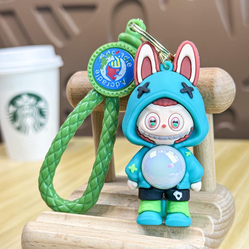 LABUBU Tlukot Srdce Makronka Slepá Krabička Klíčenka - POPMART Bubble Mart Série Vinylová a Plyšová Panenka