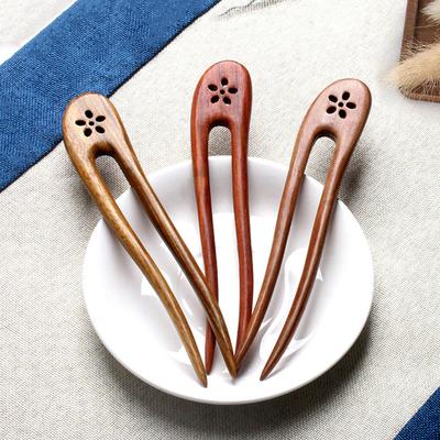 U Shape Hair Stick Hair Chinese Hairpins Styling Accessories Wooden Handmade Elegant Headwear for Women Girls