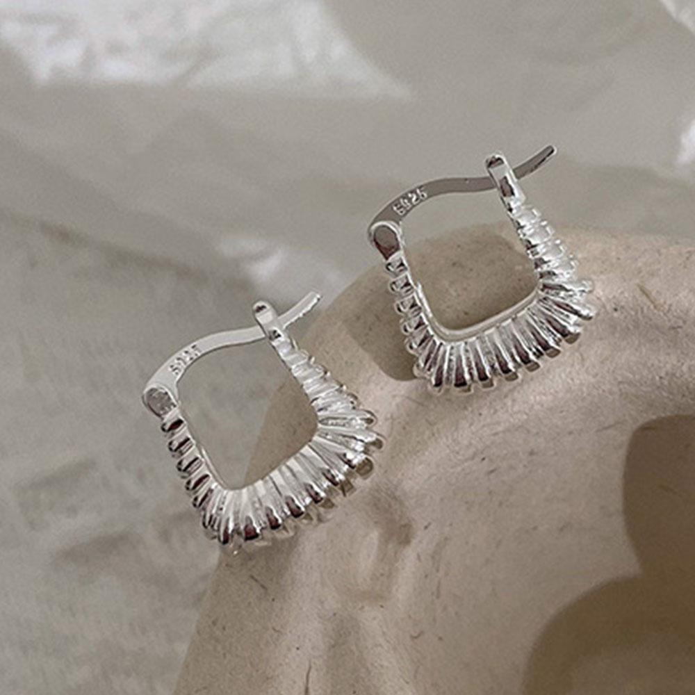 925 Sterling Silver Earrings For Women Trendy Simple Geometric Strip Earring Jewelry Prevent Allergy Party Christmas Accessories