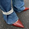 Simple Style Pearl Chain Shoe Jewelry Multilayer Design Tassel Anklet Party Jewelry  Girl Jewelry