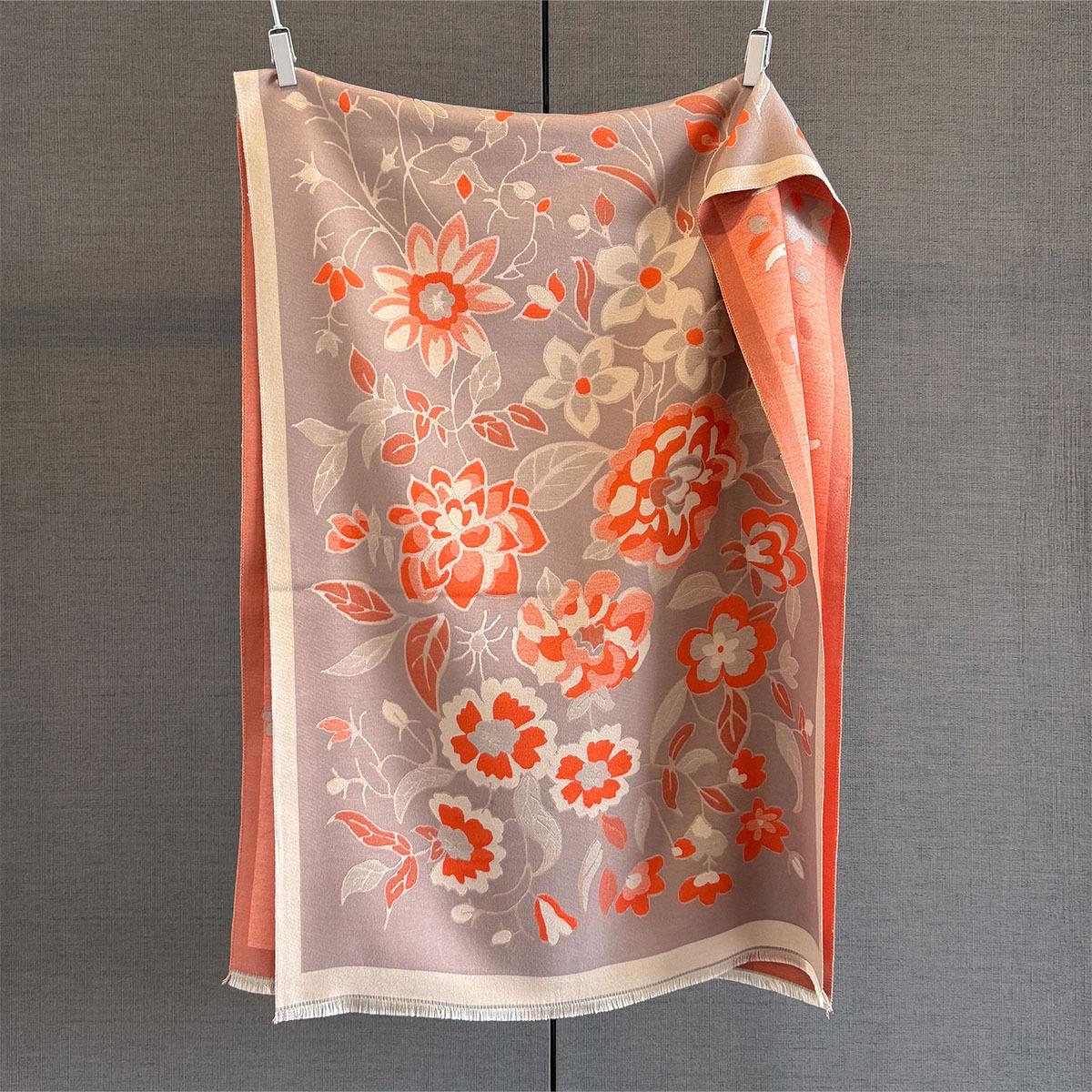 

Autumn and winter new flower jacquard warm scarf women s thickened warm imitation cashmere scarf shawl 190*65cm