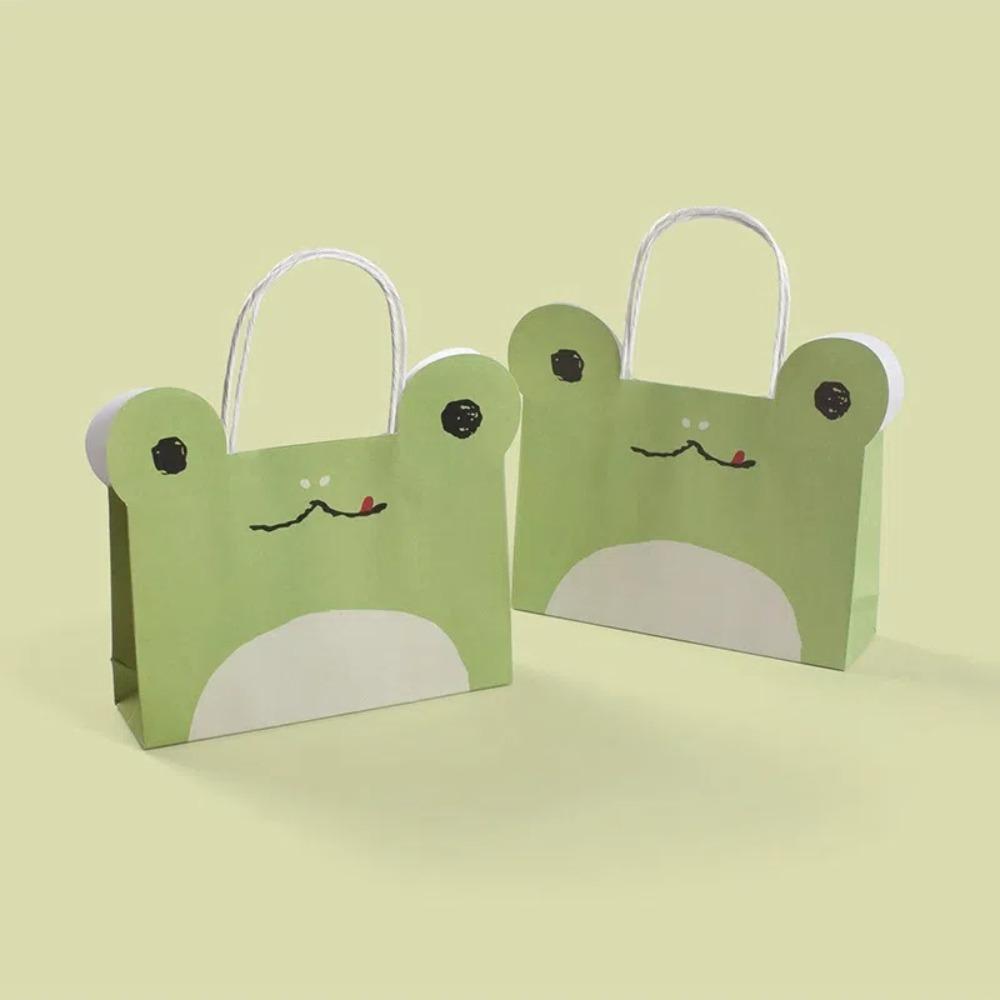 5pcs With Handles Packaging Bags Cute Animal Paper Candy Bags Portable Paper Gift Bag  Candy