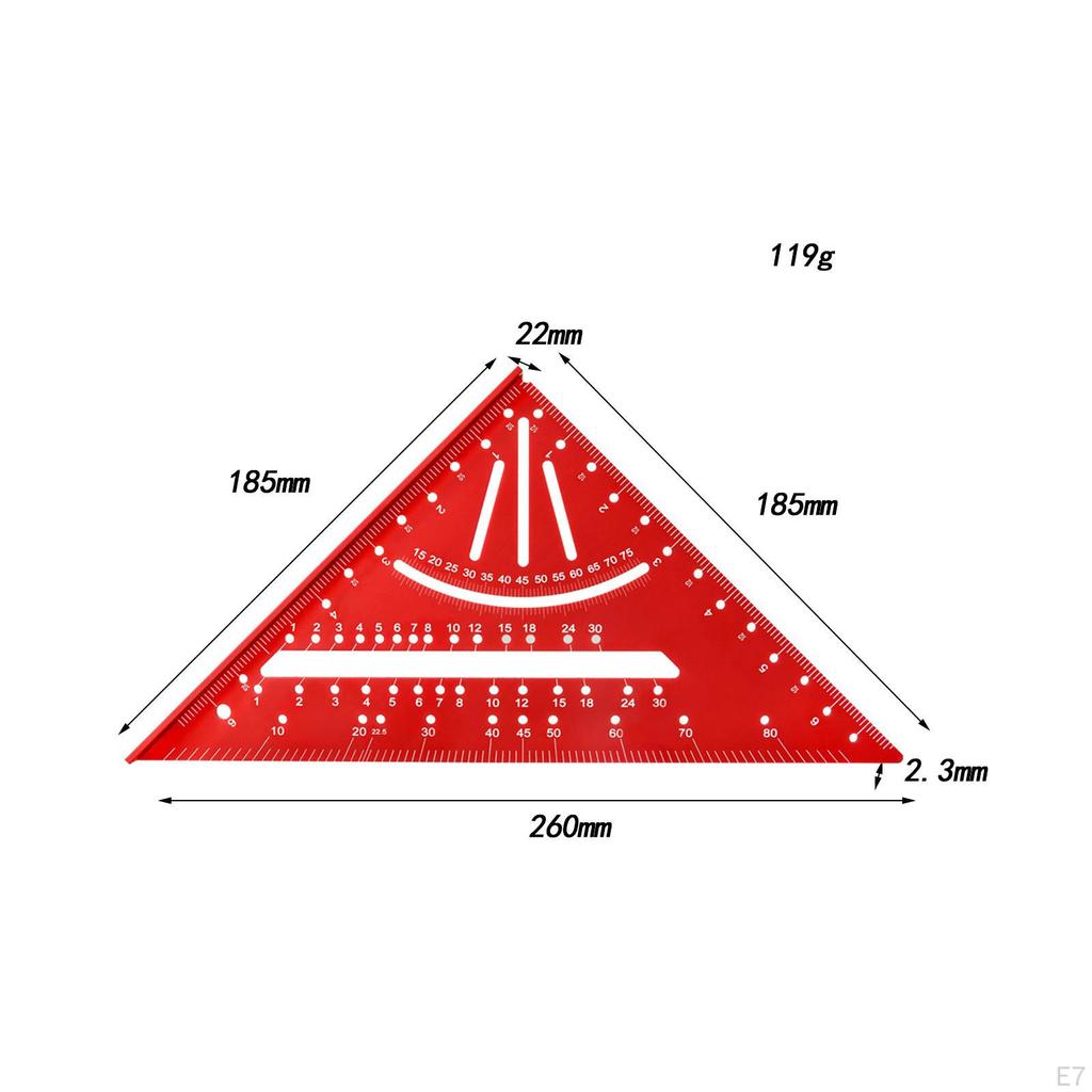 Aluminum Alloy Carpenter Square Carpentry Triangle Ruler Protractor for Remodeling