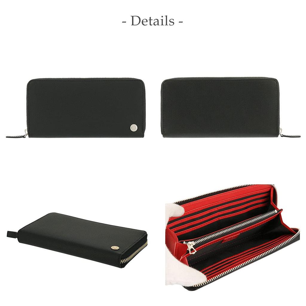 Takeo Kikuchi Amigo Long Wallet with Round Gift Wrapping Exclusive Custom Model 15019 Men's Zipper, Available, [01] Black/Black