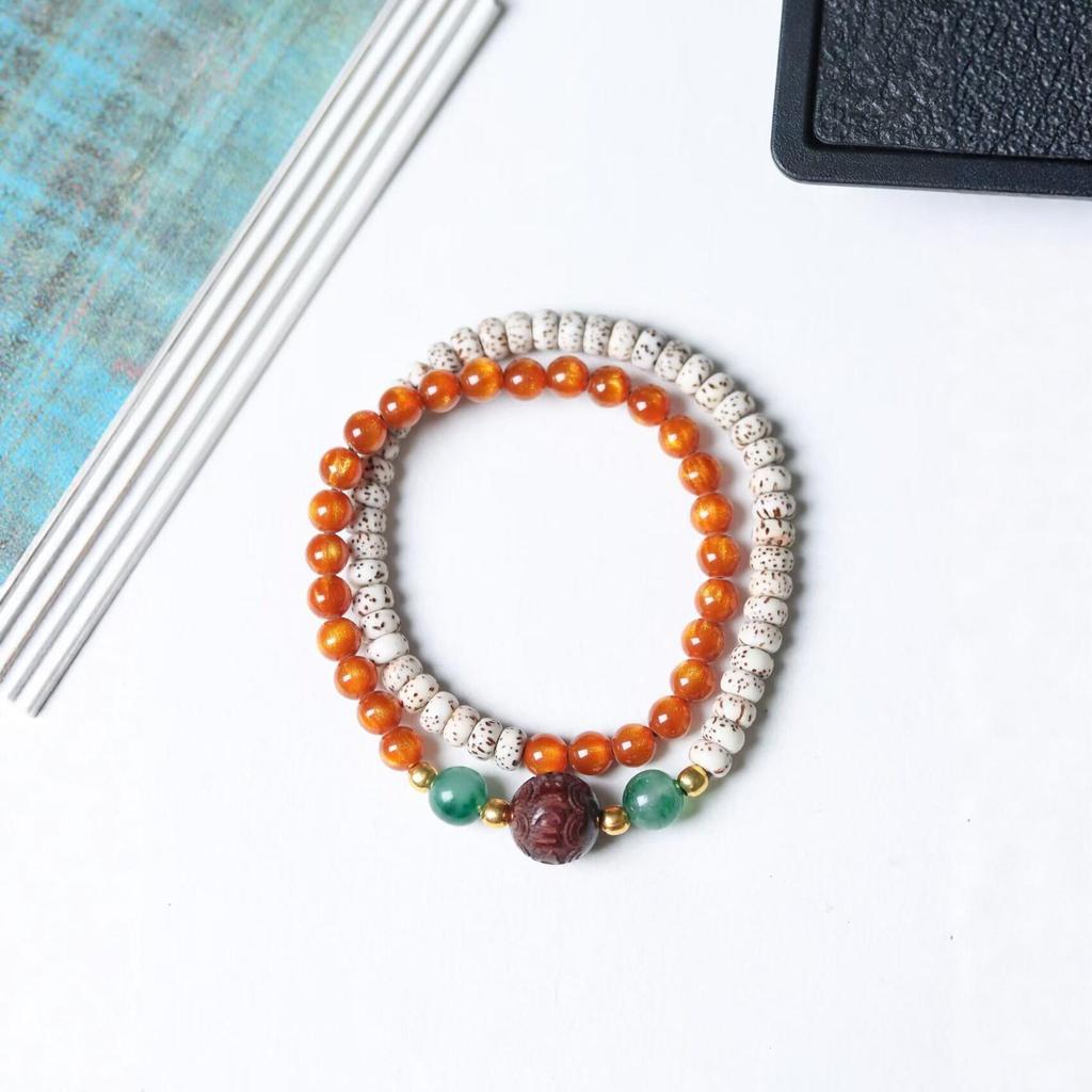 Women's New Chinese Style Star and Moon Bodhi Bracelet - Light Luxury Ethnic Buddhist Beads