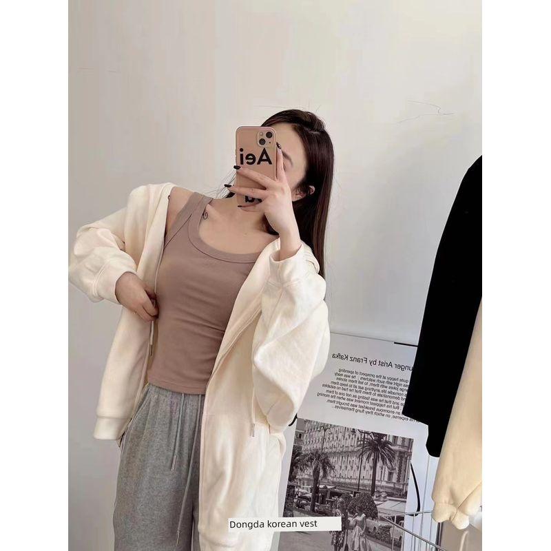 Dongdaemun Vest Victoria Style Seamless Ribbed Cotton Undershirt Anti-Exposure Covering Side Breast Area Versatile Vest for Women