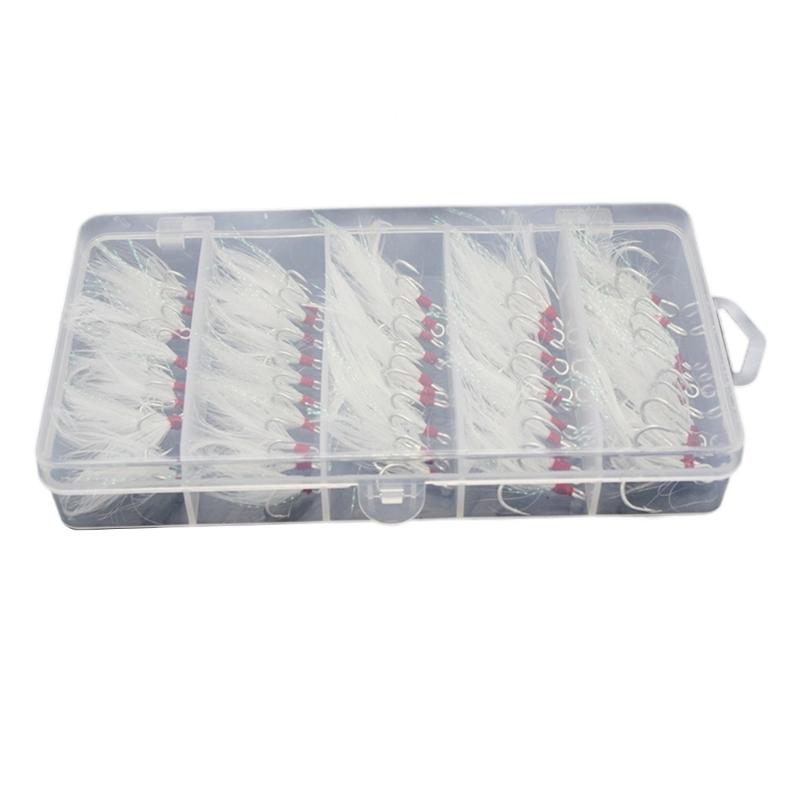 

Fishing Tackle Accessories Feathered Treble Hook for Spinner Crankbait Strong Pull Lure Baits Fishing Hook Barbed Hook 1