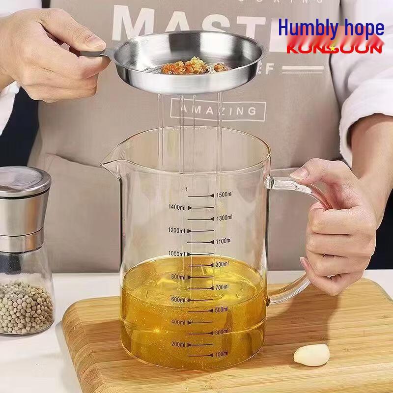 High Borosilicate Glass Oil Filter Pot 1.5L (2-Pack)