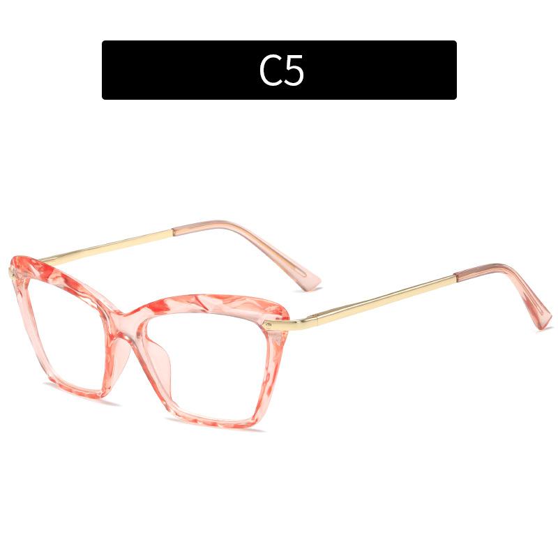 New fashion crystal multi-faceted flat mirror, European and American cat eye anti-blue light glasses frame trendy glasses frame
