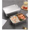 304 Stainless Steel Lunch Box With Partition Lunch Box Straight Type Preservation Box Thickened Food Storage Box Lunch Box