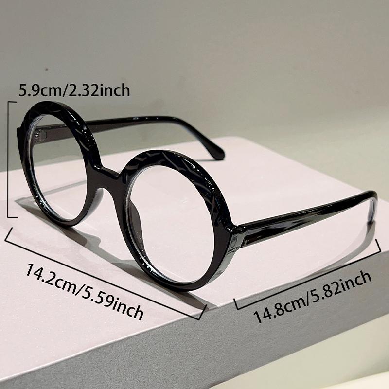 Oversized Round Glasses Women  New Patchwork Blue Light Blocking Optical Frames Trendy Brand Design Decor Eyeglasses