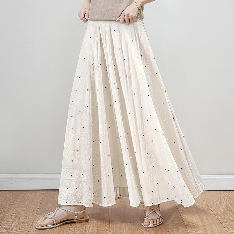 Women's Polka Dot A-line Long Skirt