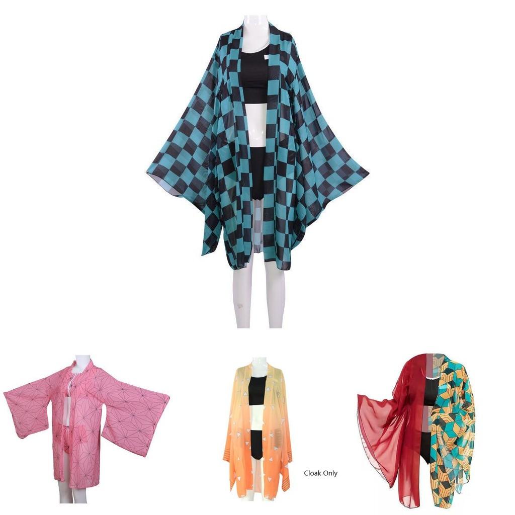 Charmant Ensemble Bikini Costume Demon Slayer Kimetsu No Yaiba Avec Cape Confortable Pour le Plaisir d'Été