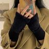 Autumn Winter Warm Woolen Half Finger Gloves Fashion Soft Half Gloves Solid Color Warm Insulation Fingerless Gloves Gloves