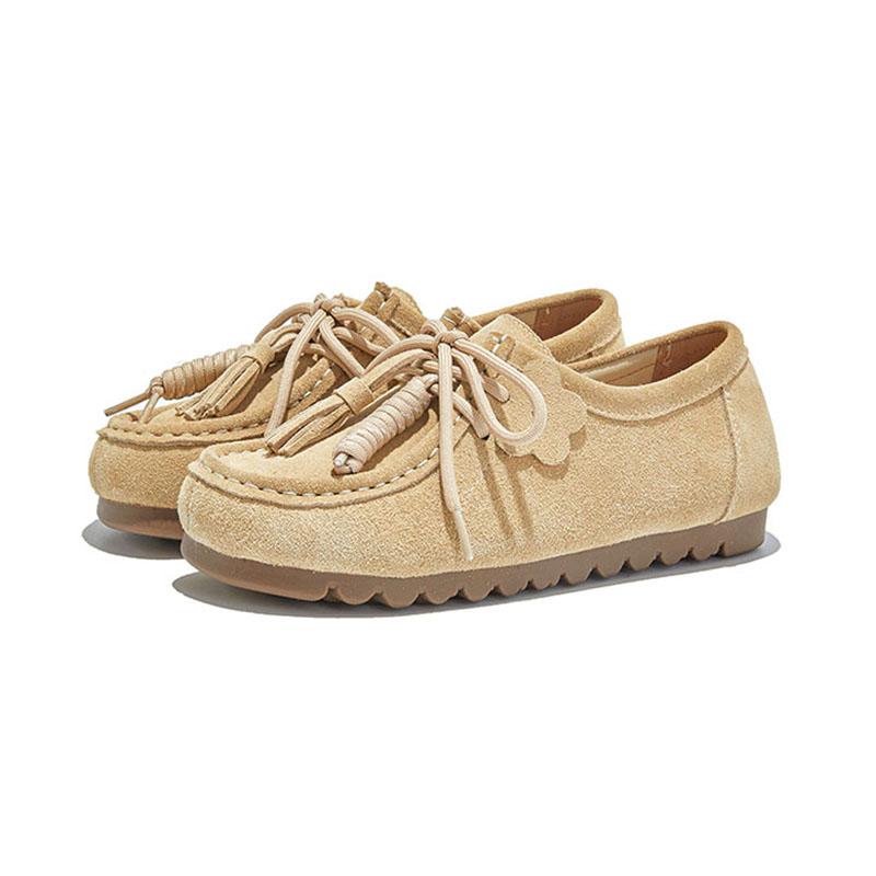 

Fashion Women Flat Moral Training Shoes Genuine Leather 2025 New Round-Toe Lace-Up Sneaker Women Large-Size Casual Loafers Female 43