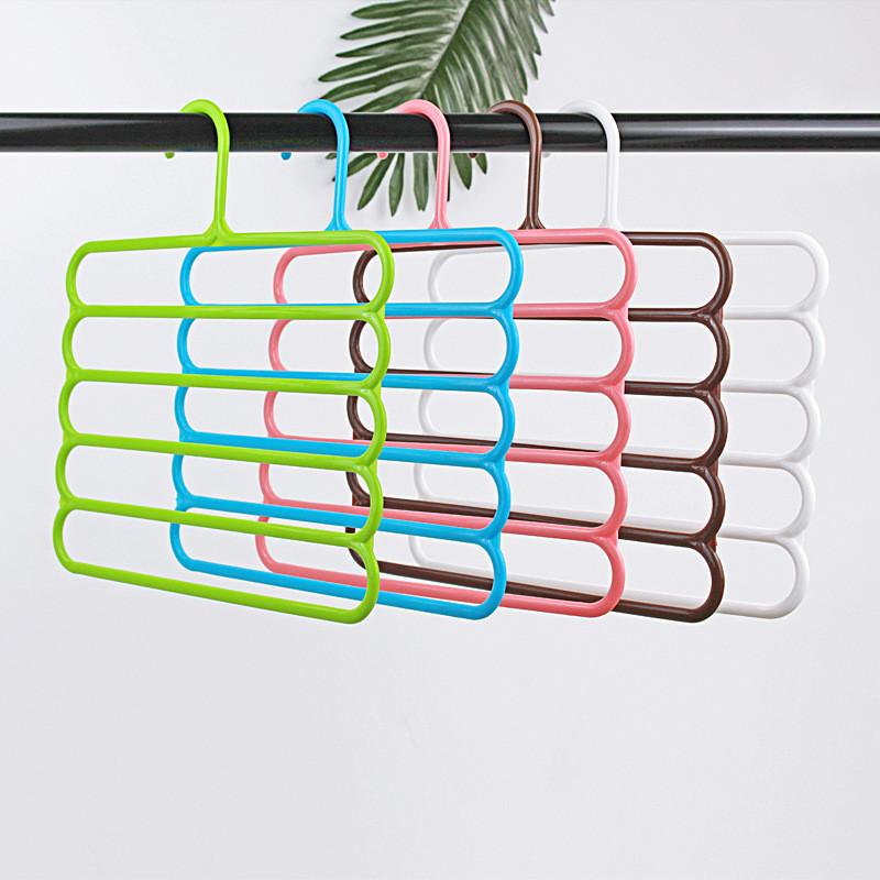 Modern Plastic 5tier Pants Rack With Multiple Storage For Closet Organization