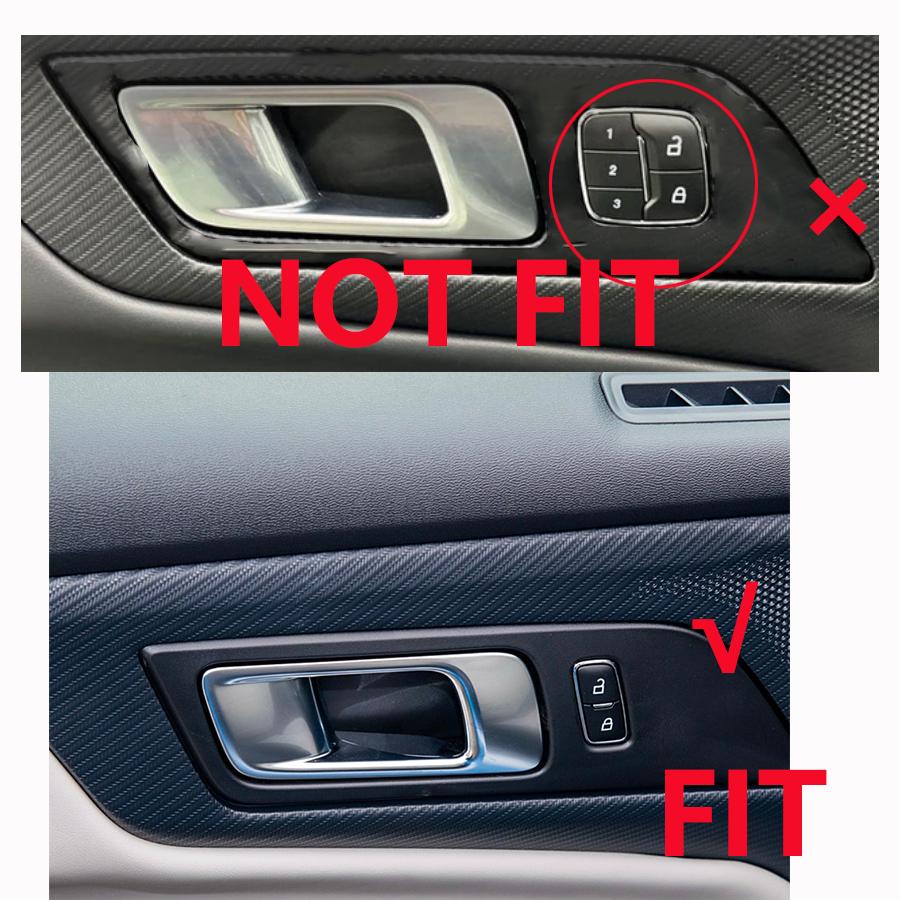 Imitation Carbon Fiber Inner Door Handles Bowl Cover Trim for Ford Mustang 2016 - 2025 ABS Car Accessories 2pcs