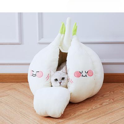 Garlic Cat House Dog House Thickened Cat Fruits Pet House Winter Warm Pet Bed