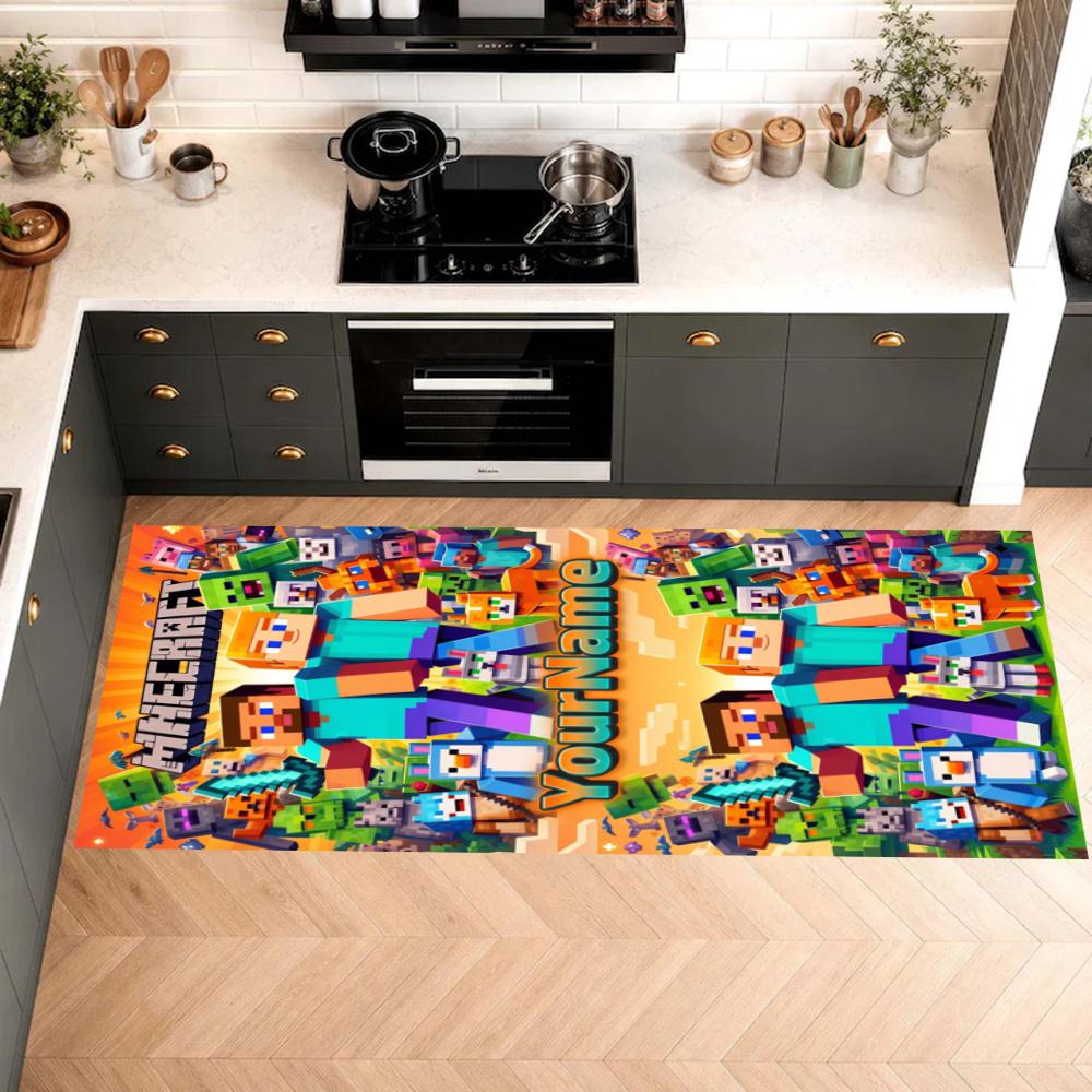 Minecraft Customize Your Name Kitchen Rug Runner Rug Laundry Mat Hallway Entryway The Best Gift Choice