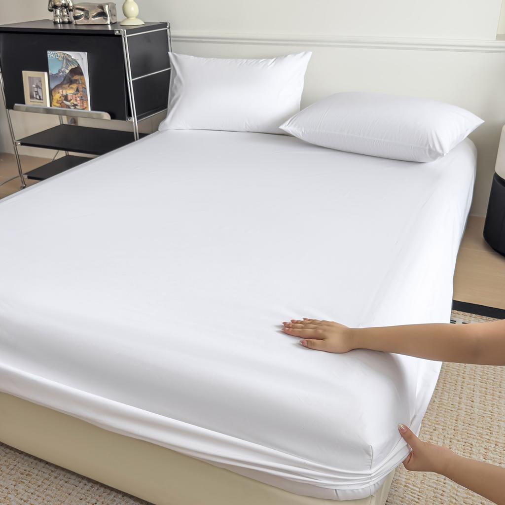 Lençol de Elástico Impermeável de Algodão com Elástico Capa de Colchão Antiderrapante Ajustável para Cama Individual Dupla King Queen 150/180/200cm