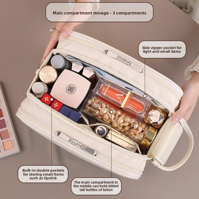 Modern Multicompartment Makeup Bag With Large Capacity For Travel And Home Organization