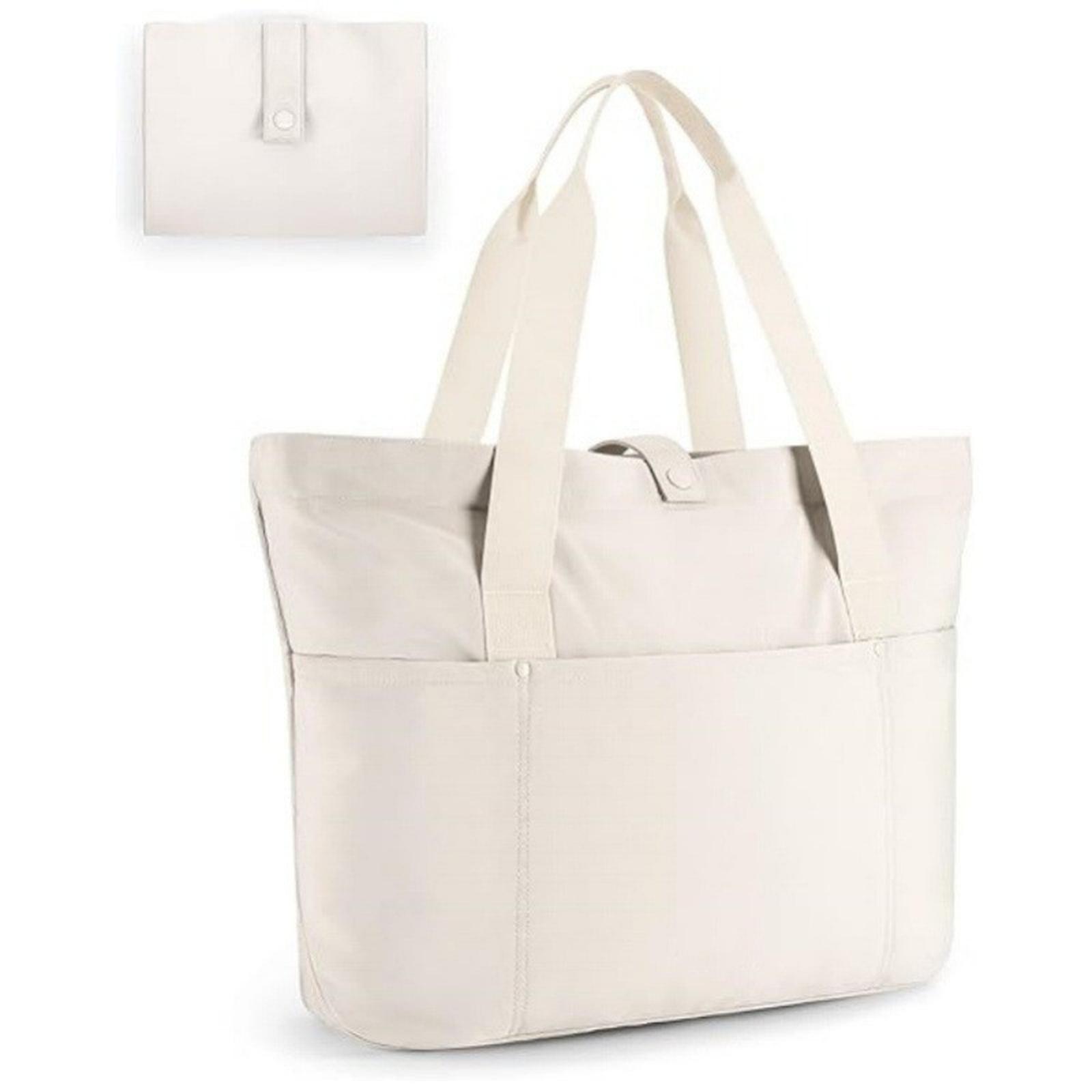 

Women Tote Bag Laptop Travel Tote diaper Gym Yoga Bag Shoulder Bag for Work Student Class Shopping Bag One Size бежевий