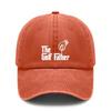 [Vintage Baseball Cap] The Golf Father Print Polyester Soft Adjustable Curved Brim Casual Outdoor Sports Golf Hat For Dad Gift