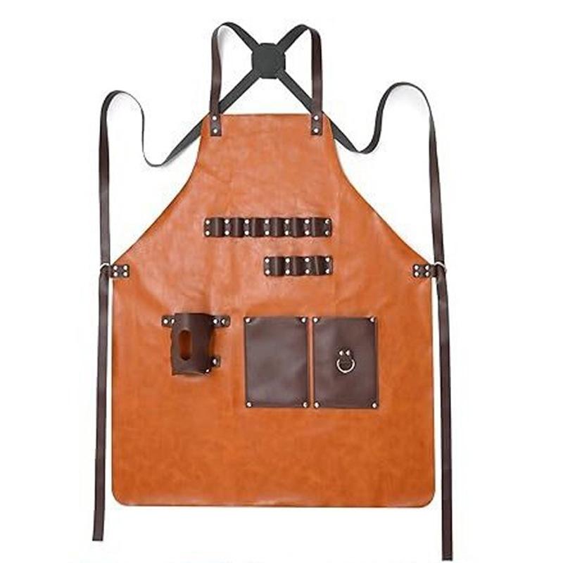 Pu Apron Waterproof And Oil-Proof Bib Hot-Selling Leather Multi-Functional Bbq Handmade Apron 80*60